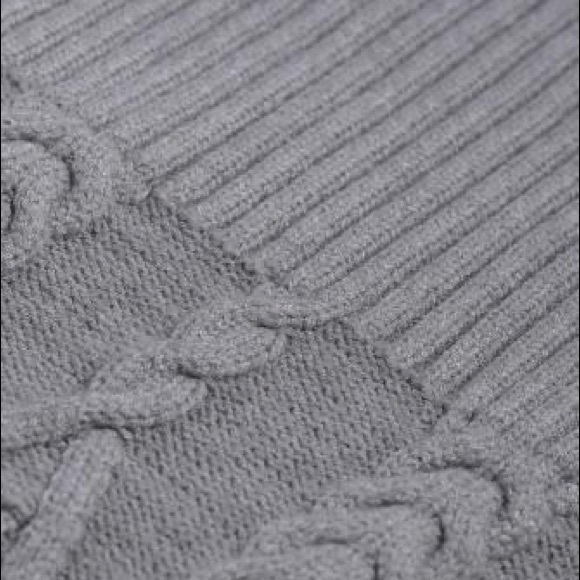 Gray High Neck Textured Bodycon Sweater Dress - Picture 11 of 13